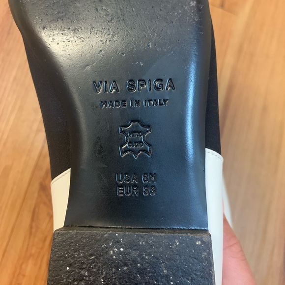 Via Spiga Tate Cap Toe Leather Slip On Loafers - Picture 10 of 11